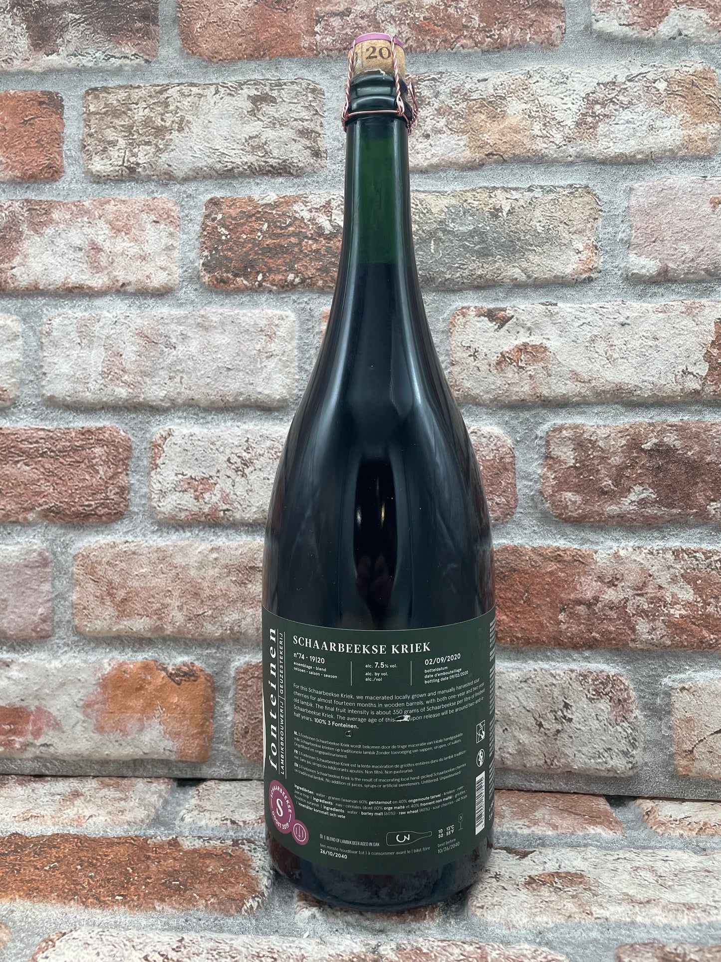 3 Fonteinen Schaarbeekse Kriek Ernte 2019 (Saison 19/20) Mischung Nr. 74 2020 Lambic/Geuze - 3 L