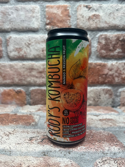 Rudy's Kombucha Passionsfrucht &amp; Mango Alkoholfrei - 33 cl