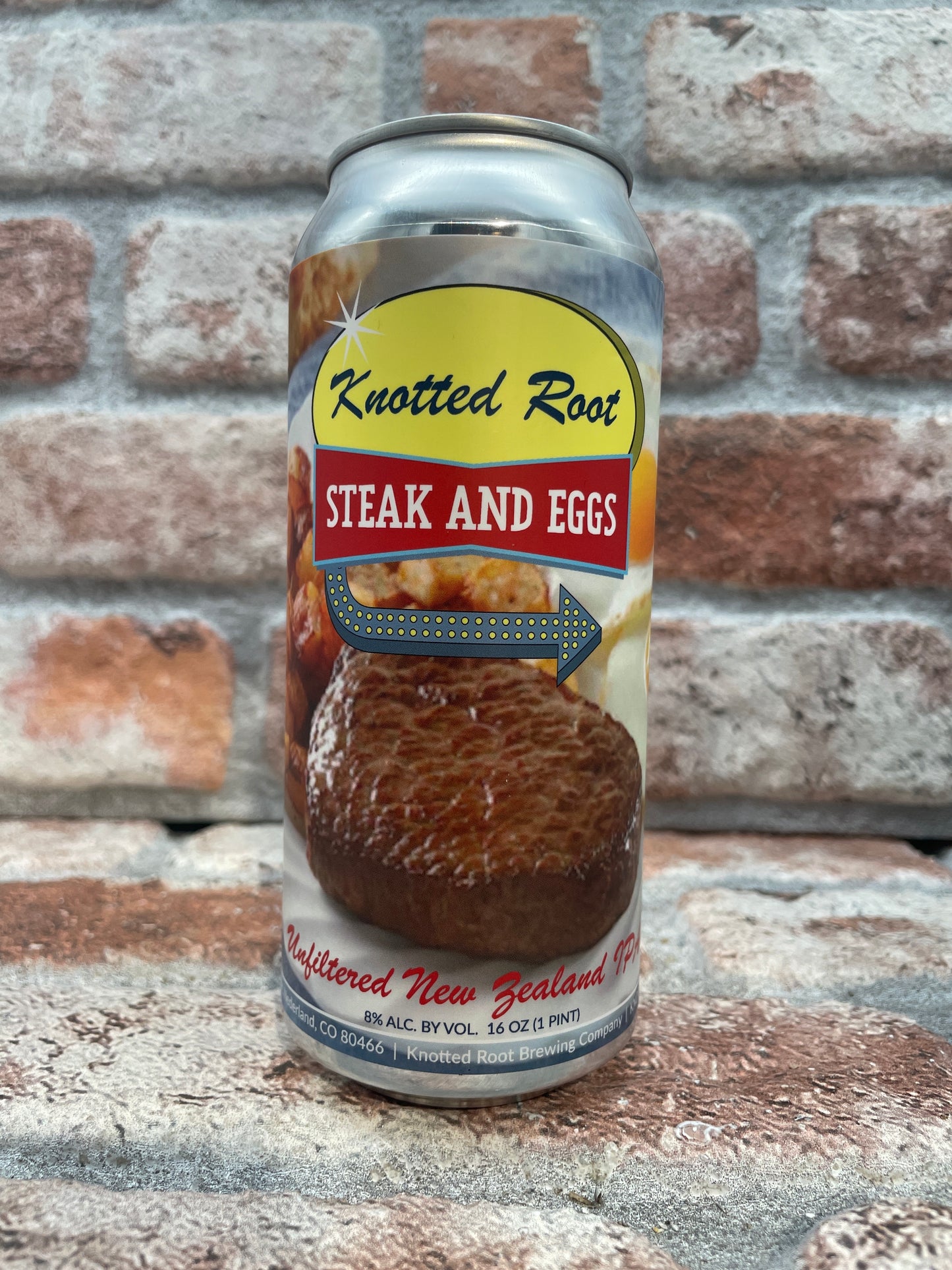 Knotted Root Steak und Eier DIPA – 47,3 cl (1 Pint)