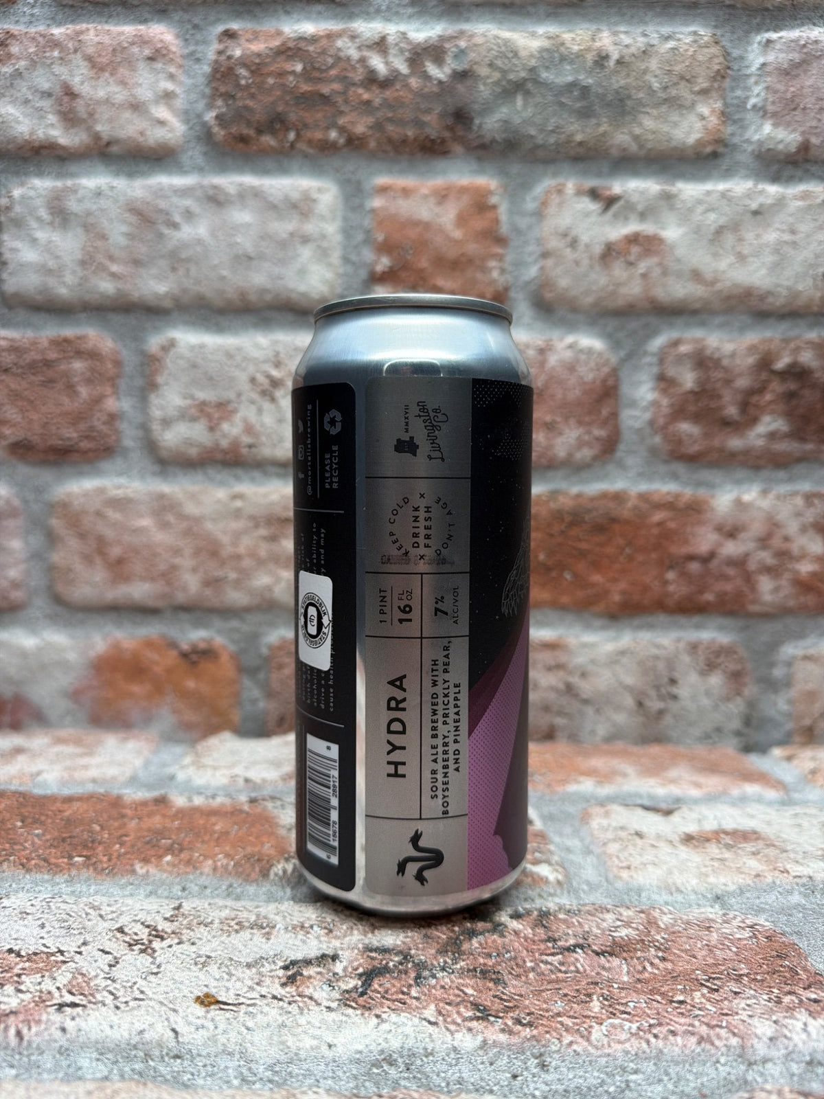 Mortalis Brewing Company Hydra | Boysenberry + Prickly Pear + Pineapple — achterkant